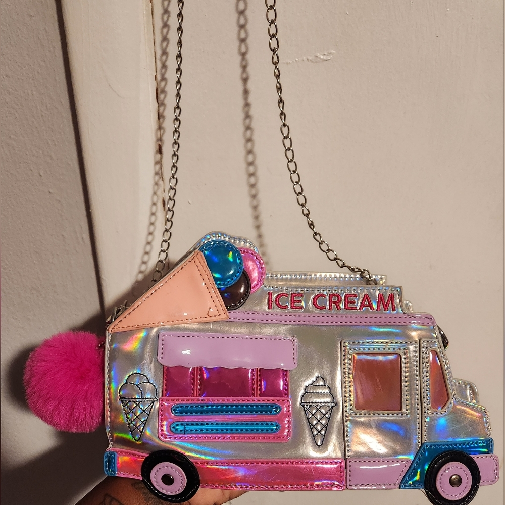 Holographic Ice Cream Truck Chain Purse